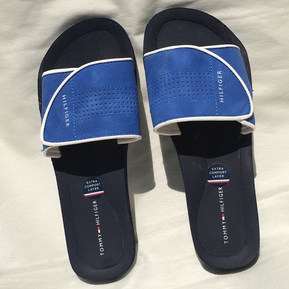 NEW Tommy Hilfiger Slides Sandals Blue
